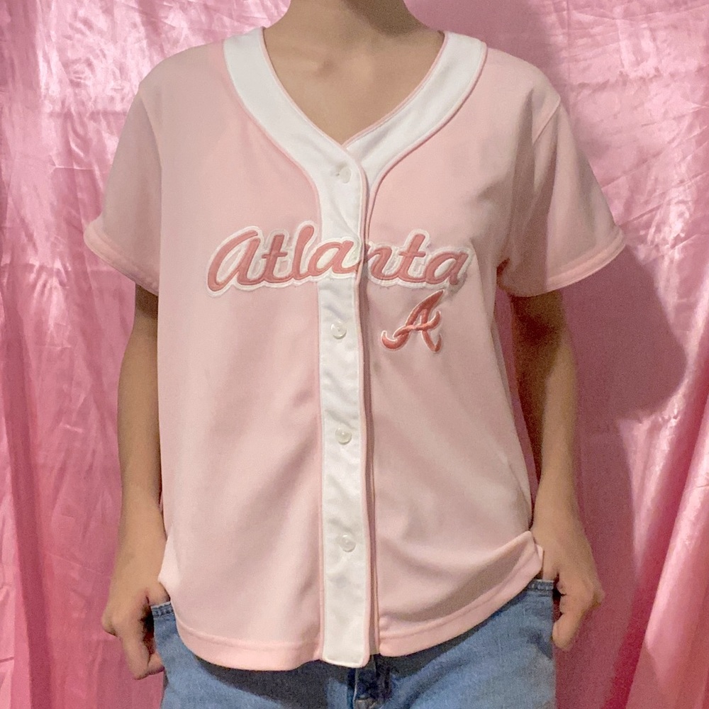 Y2K Pastel Pink Atlanta Button-Up Jersey